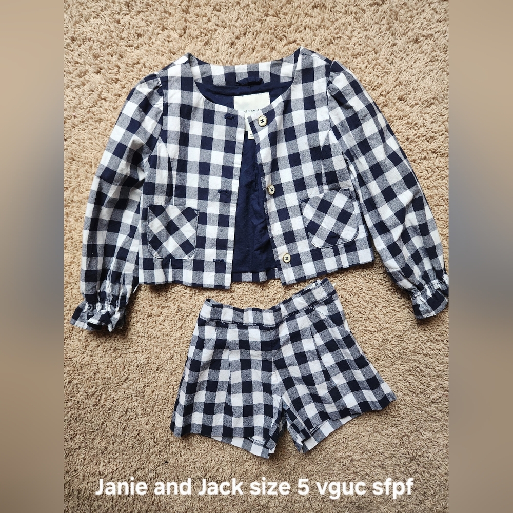 Janie and Jack Plaid Set